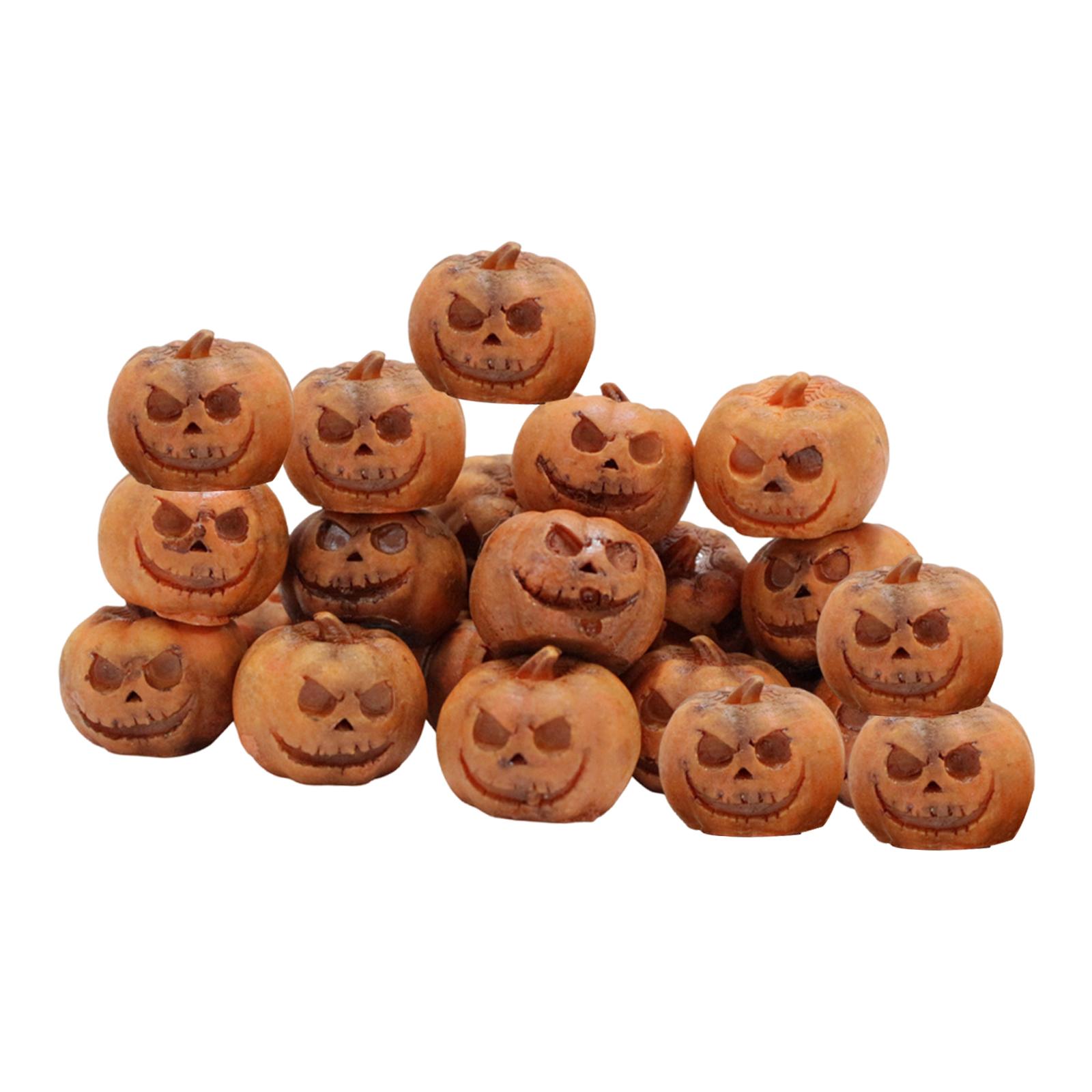 Magideal - 20 Piezas De Estatua De Calabaza De Halloween, Figura De Resina, Regalo, Decoración, Escultura, Adorno Para Chimenea, Jardín De Hadas, Inauguración De Naranja
