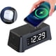 thumbnail image 1 of Reloj despertador con cargador inalámbrico, luz LED y base de carga rápida de 15 W para iPhone y Samsung-Negro, 1 of 7