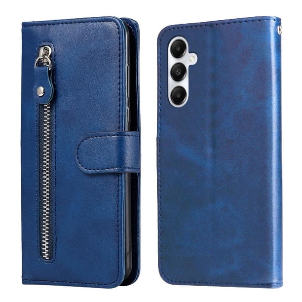 Funda con Cremallera para Samsung Galaxy A05s, Carcasa Cartera de Cuero PU con Soporte y Tarjetero