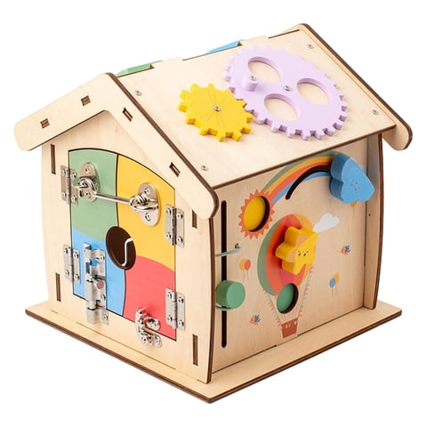 Magideal - Casa De Madera Montessori Juguete Educación Temprana Clasificador De Madera Juguete Casa De Actividades De Madera Centro Juguetes Para Niños Niñas Eda