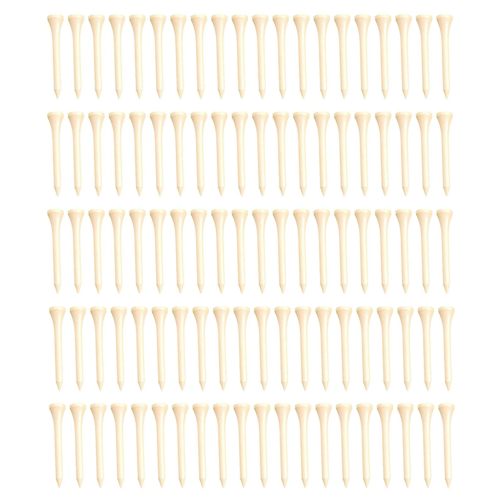 Magideal - 100 Uds. Tees De Golf De Madera Barniz A Granel Tees De Golf De Madera Resistentes Al Desgaste Que Reduce La Fricción Soporte En T Para Pelota De Golf 54mm