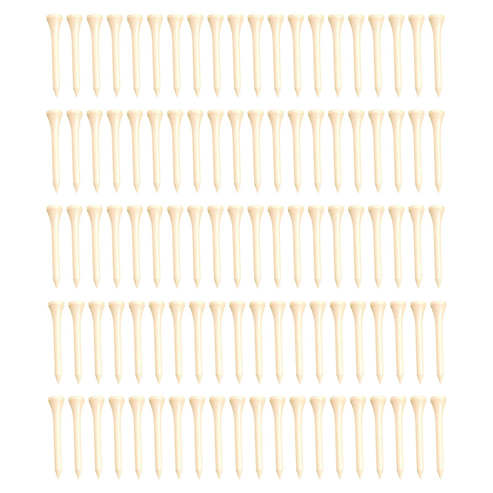 Magideal - 100 Uds. Tees De Golf De Madera Barniz A Granel Tees De Golf De Madera Resistentes Al Desgaste Que Reduce La Fricción Soporte En T Para Pelota De Golf 54Mm