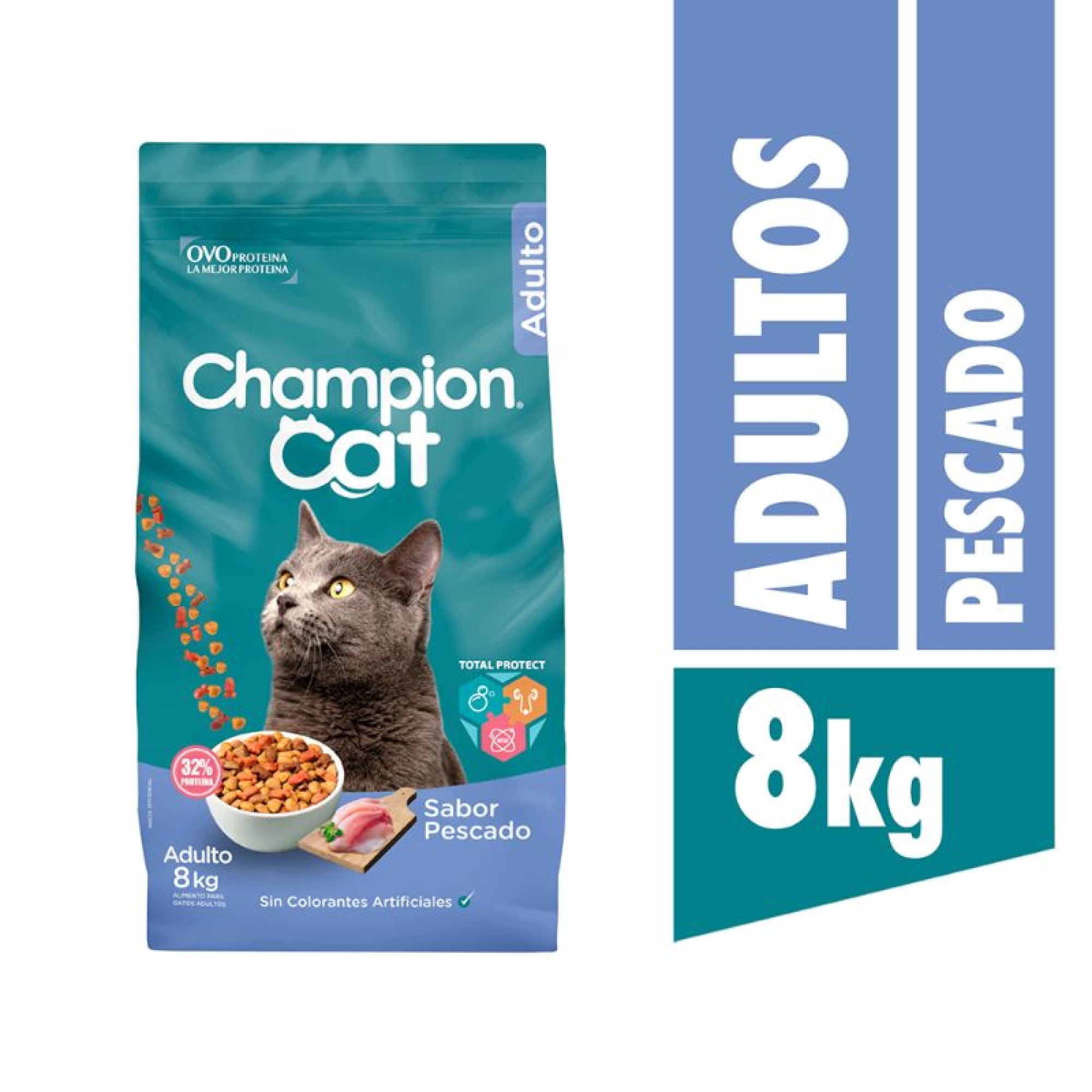 Alimento Seco Gato Adulto Sabor Pescado Bolsa 8 Kg Champion Cat