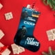 thumbnail image 4 of Luces de la Ciudad Tema: Calcetines de Navidad, fino lino blanco para colgar en escaleras y chimenea, decoración navideña para el hogar, regalo de Navidad. 45cm × 32cm, 4 of 5
