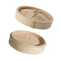 Magideal - Vaporera De Bambú, Vaporera Redonda Hecha A Mano Para Sum Y Bollos Para Verduras Sum Baozi, 22 Cm 22Cm