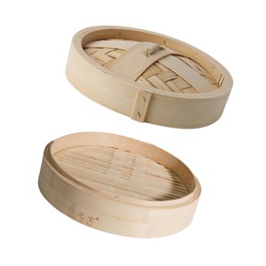 Magideal - Vaporera De Bambú Vaporera Redonda Hecha A Mano Para Sum Y Bollos Para Verduras Sum Baozi 20 Cm 20Cm