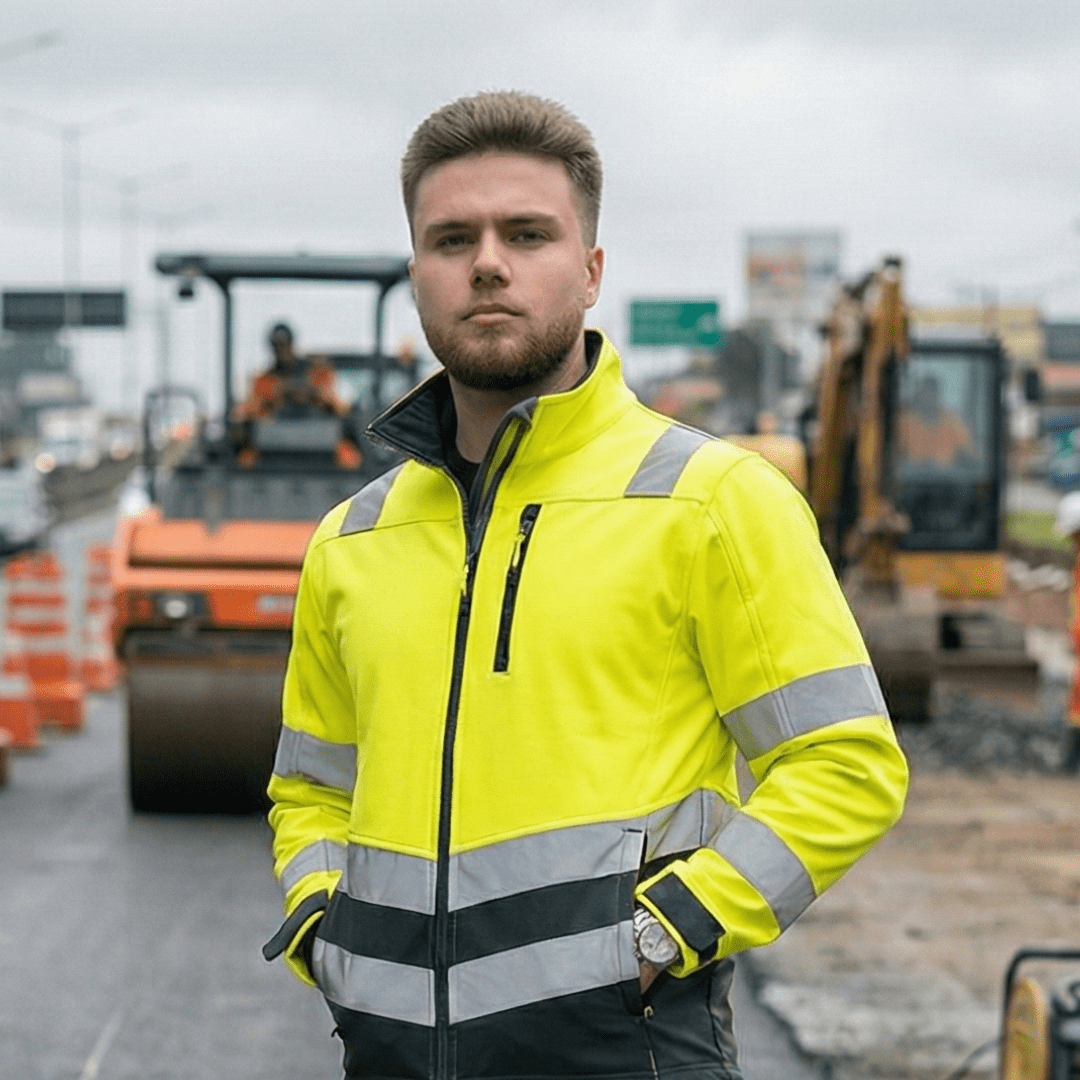 T-world - Softshell Alta Visibilidad Hombre Clase 2 Reflectante - Amarillo/gris Oscuro Talla Xl