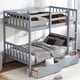 thumbnail image 3 of Twin Over Twin Rubber Wood Bunk Bed with 2 Drawers, Convertible into 2 Twin Beds, Twin Size Bunk Bed with Ladder and Safety Guardrails ,Grey, 3 of 3