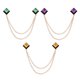 thumbnail image 1 of Uxcell Broches de Cadena de Gemas, 3 Piezas de Broches de Cadena Colgante para Traje, Insignia de Cristal Cuadrado con Borla, Broches de Solapa para Cuello, Tono Dorado (Amarillo/Verde/Púrpura), 1 of 7