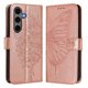 thumbnail image 1 of Funda cartera mariposa para Samsung Galaxy S25 Plus con soporte y ranuras para tarjetas Oro rosa, 1 of 5
