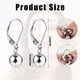 thumbnail image 2 of Pendientes de plata de ley S925 con cierre de palanca para mujer, pequeños pendientes colgantes con forma de bola redonda chapados en oro blanco, ligeros y cómodos, joyería de moda., 2 of 7