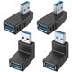 thumbnail image 1 of 4 adaptadores USB 3.0 de 90 grados macho a hembra, extensor de conector USB, incluye adaptador de ángulo izquierdo, derecho, superior e inferior., 1 of 6