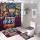 thumbnail image 1 of Mike el caballero-theme 4-Piece Shower Curtain Set with Rugs, Waterproof Bathroom Decor Set Includes Bath Mat, U-Shaped Rug, Toilet Lid Cover and Curtain with Hooks, 1 of 6