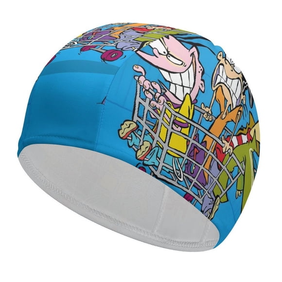 Ed, Edd y Eddy Gorro de Natación de Licra, Gorro de Baño de Tela Cómoda, Gorro Elástico Antideslizante para Hombres, Mujeres y Niños