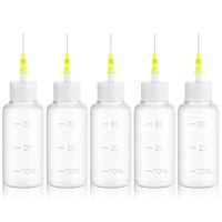 Botella Aplicadora De Pegamento Fjnatinh, 30 Ml, Punta De Aguja, Paquete De 5
