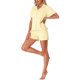thumbnail image 4 of INSPIRE CHIC Conjunto de Pijama para Mujer 100% Algodón Manga Corta con Botones, Ropa de Dormir con Bolsillos y Pantalones Cortos de Cintura Elástica S Amarillo, 4 of 6