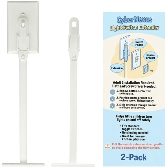 Extensor de Interruptor de Luz CyberNexus Pack de 2 con Manija Ergonómica de Agarre Fácil