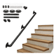 thumbnail image 1 of Pasamanos de tubo escaleras 1,8 m con tornillo, negro #1, 1 of 3