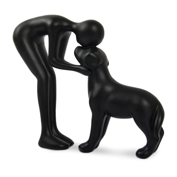 Estatua de perro, hombre y perro de Friygardcn para decoración del hogar