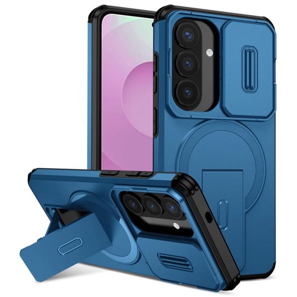 Funda para Samsung Galaxy S26+ 5G 6.7" con Soporte Plegable Invisible, Carga Inalámbrica Magnética MagSafe, Carcasa Deslizante para Cámara, a Prueba de Golpes y Caídas, Funda Protectora Resistente, A