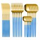 thumbnail image 1 of Juego de Cubiertos Suxumhao Acero Inoxidable Dorado y Azul, 1 of 3