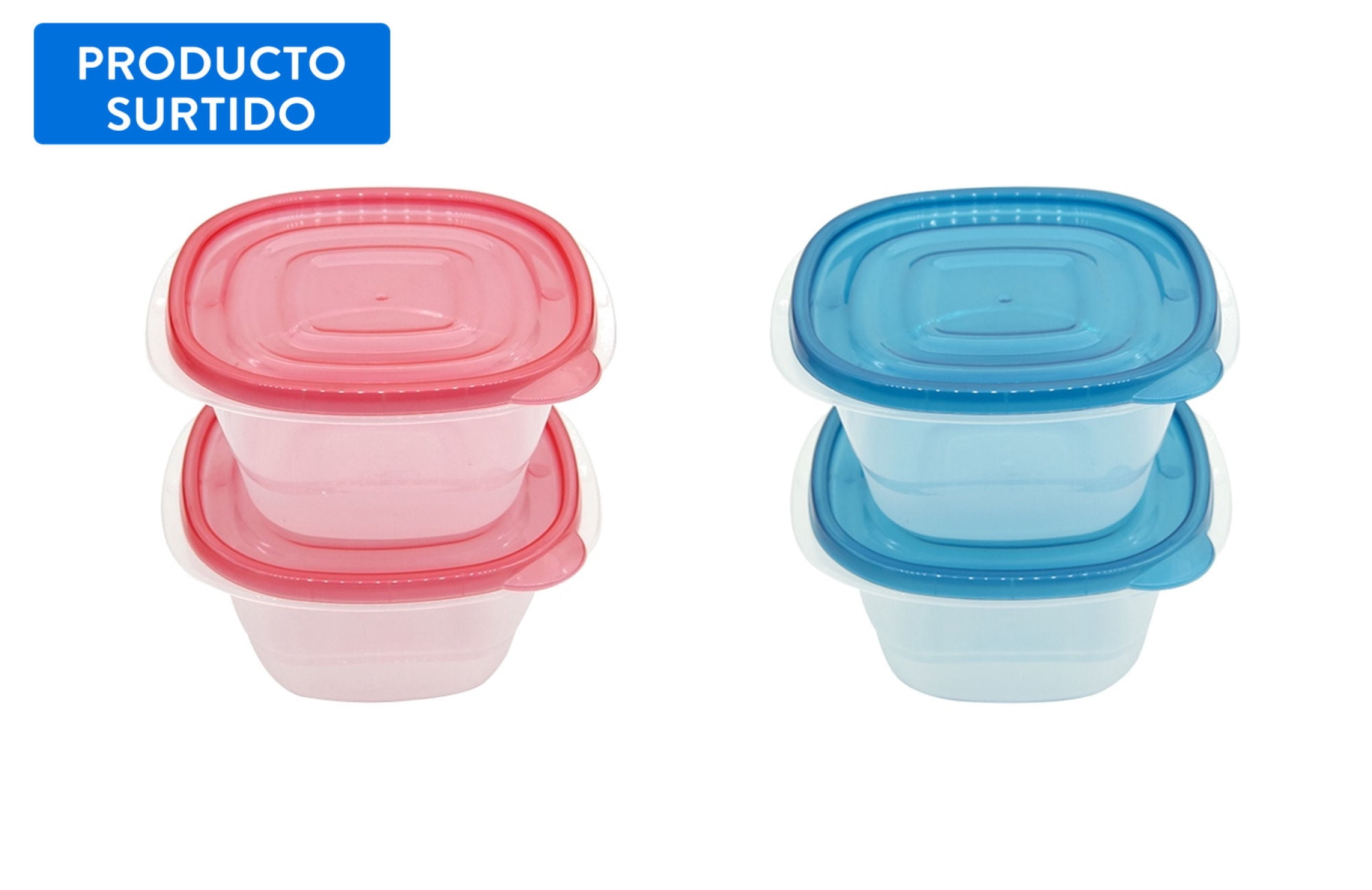 Set De Contenedor 1.2l Cuadrados Plástico 2 Piezas, Producto Surtido, 1 Un Haus