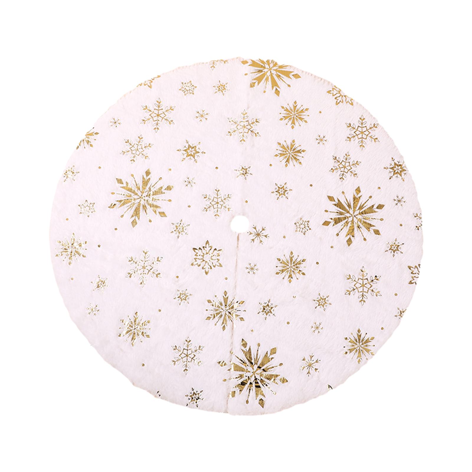 Bothyi - Falda De Árbol De Navidad Alfombra Redonda Cálida Para Árbol De Navidad Para Interiores Y Exteriores Vacaciones De Año Nuevo 120 Cm Dorado