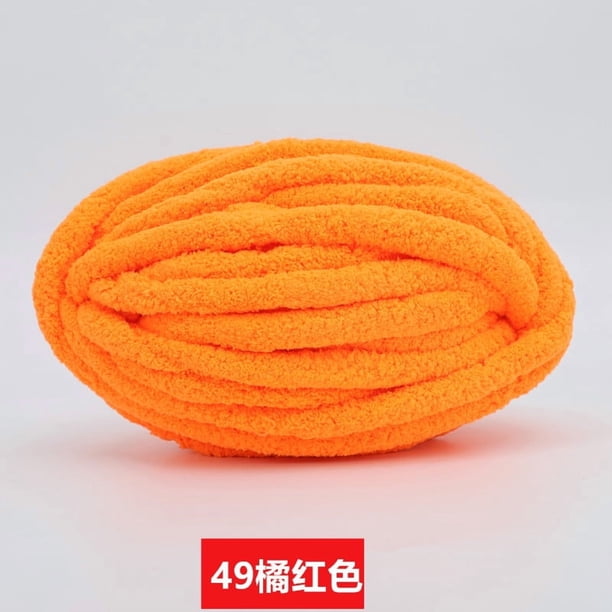 Xiao Hua Hilo ultragrueso, Hilo Hielo - 240 g, 1 rollo, poliéster, tejido ideal para mantas, camas para mascotas, bolsos y gorros, suave, transpirable y cálido, sencillo y fácil de aprender, naranja