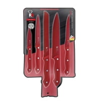 Bergner - Set 6Pc Cuchillos Acer.Inox Rojo Milky