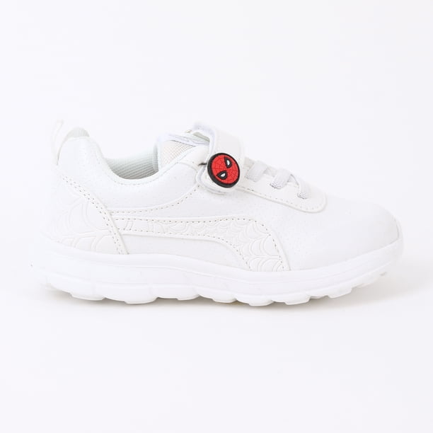 Zapatilla Escolar Niño Velcro Spiderman Web Blanco Marvel