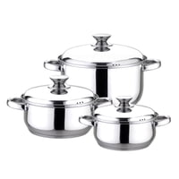 Fantuzzi - Batería De Cocina De Acero Inoxidable 6 Piezas Pavia Plateado