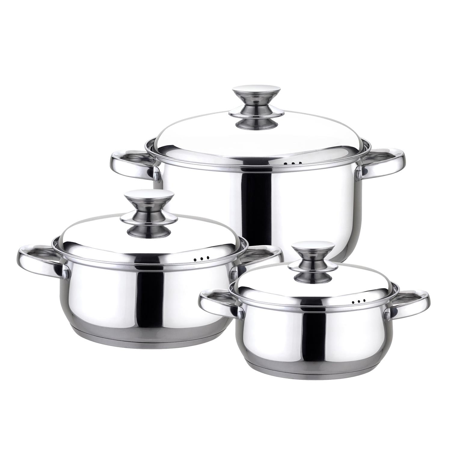 Fantuzzi - Batería De Cocina De Acero Inoxidable 6 Piezas Pavia Plateado