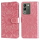 thumbnail image 2 of Funda tipo cartera FOXDOCK para Vivo V29E , diseño girasol en relieve, cuero PU, cierre magnético, soporte y tarjetero, 2 of 5