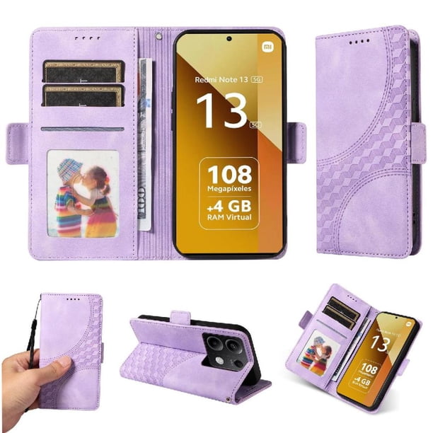 Carcasa FOXDOCK Xiaomi Redmi Note 13 5G de cuero PU, diseño acolchado clásico, protección contra caídas y rayones