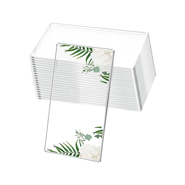 Letrero de mesa de 20 piezas, tarjetas de lugar de boda de bricolaje en blanco personalizadas, portatarjetas de lugar, número de mesa de acrílico para
