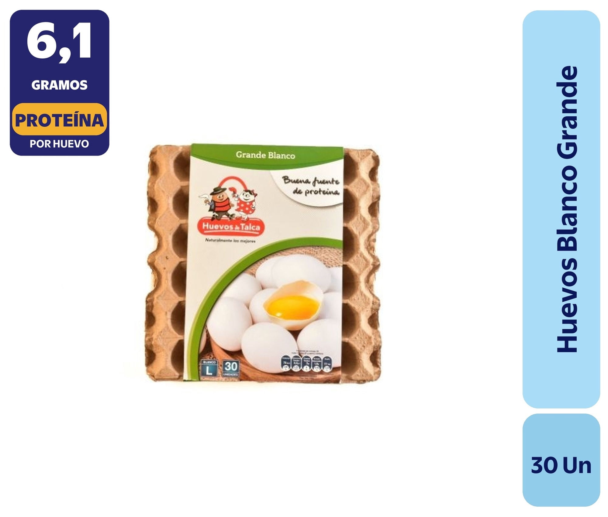 Huevos Tradicionales Grande Blanco 30 Un Huevos De Talca