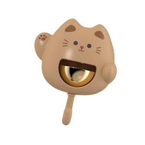 Magideal - Timbre De Comerciante Para Abrir La Puerta, Decoración De Dopamina, Decoración De Entrada, Timbre De Puerta De Gato De Dibujos Animados, De Bienvenida Marrón