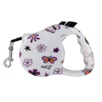 Defensor - Correa Retráctil, Con Botón De Frenado, Perros Mascotas 3Mts Diseño De Mariposas