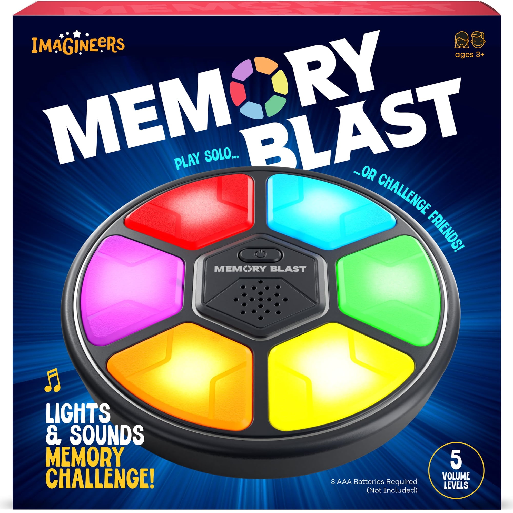 Juego De Memoria Imagineers Memory Blast Con Luces Y Sonidos