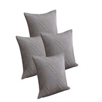 Genérico - Set De 4 Fundas De Cojin Serie Hojas 45X45 Cm Gris
