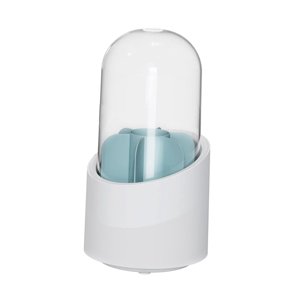 Ioensy - Soporte Giratorio De 360 Grados Para Brochas De Maquillaje, Lápices Labiales, Azul Cosmético Con Tapa