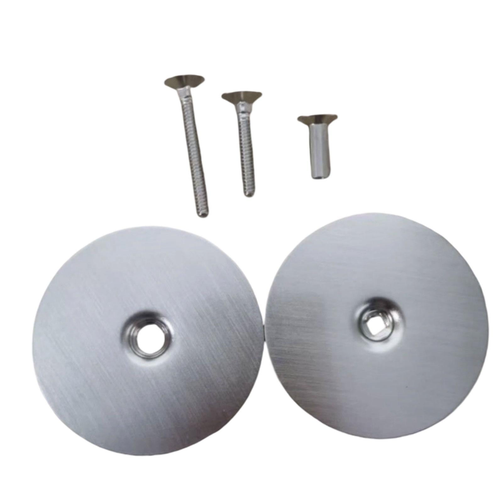 Magideal - Placa Cubre Agujeros De Puerta Tapa Redonda Placa De Reparación Cubierta De Acero Que Mejora Estética Y Privacidad Apta Para Cajones Y Gabinetes Del H Argén