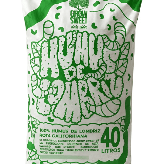 Grow Sweet - Humus De Lombriz 40l Fertilizante Orgánico Premium Para Huertos Y Jardines