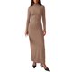 thumbnail image 1 of Vestido de Cuello Alto INSPIRE CHIC para Mujer Casual Fiesta Club Ajustado de Manga Larga Beige Medio, 1 of 5