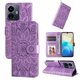 thumbnail image 5 of Funda tipo cartera FOXDOCK para Vivo Y77 5G , diseño girasol en relieve, cuero PU, cierre magnético, soporte y tarjetero, 5 of 5