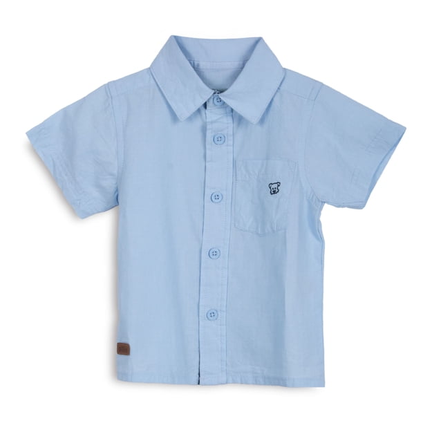 Camisa Bebé Niño Manga Corta Lisa Celeste Pillin
