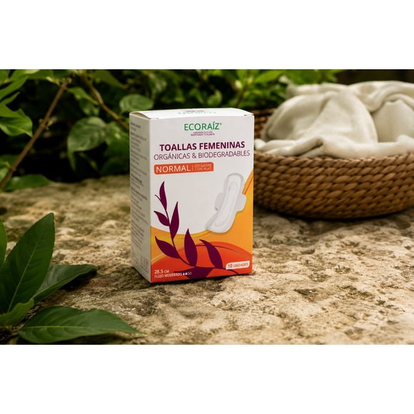 Toalla higienica con alas biodegradable 10 un