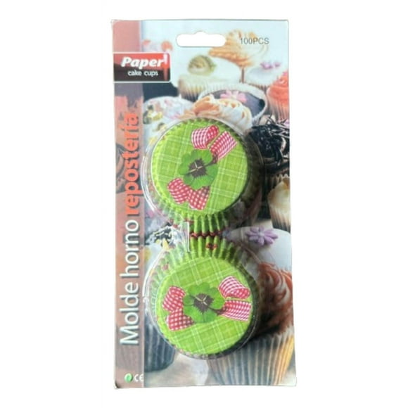 Capsulas Cupcake Diseño I Flor Verde 100un E110xIn52mm