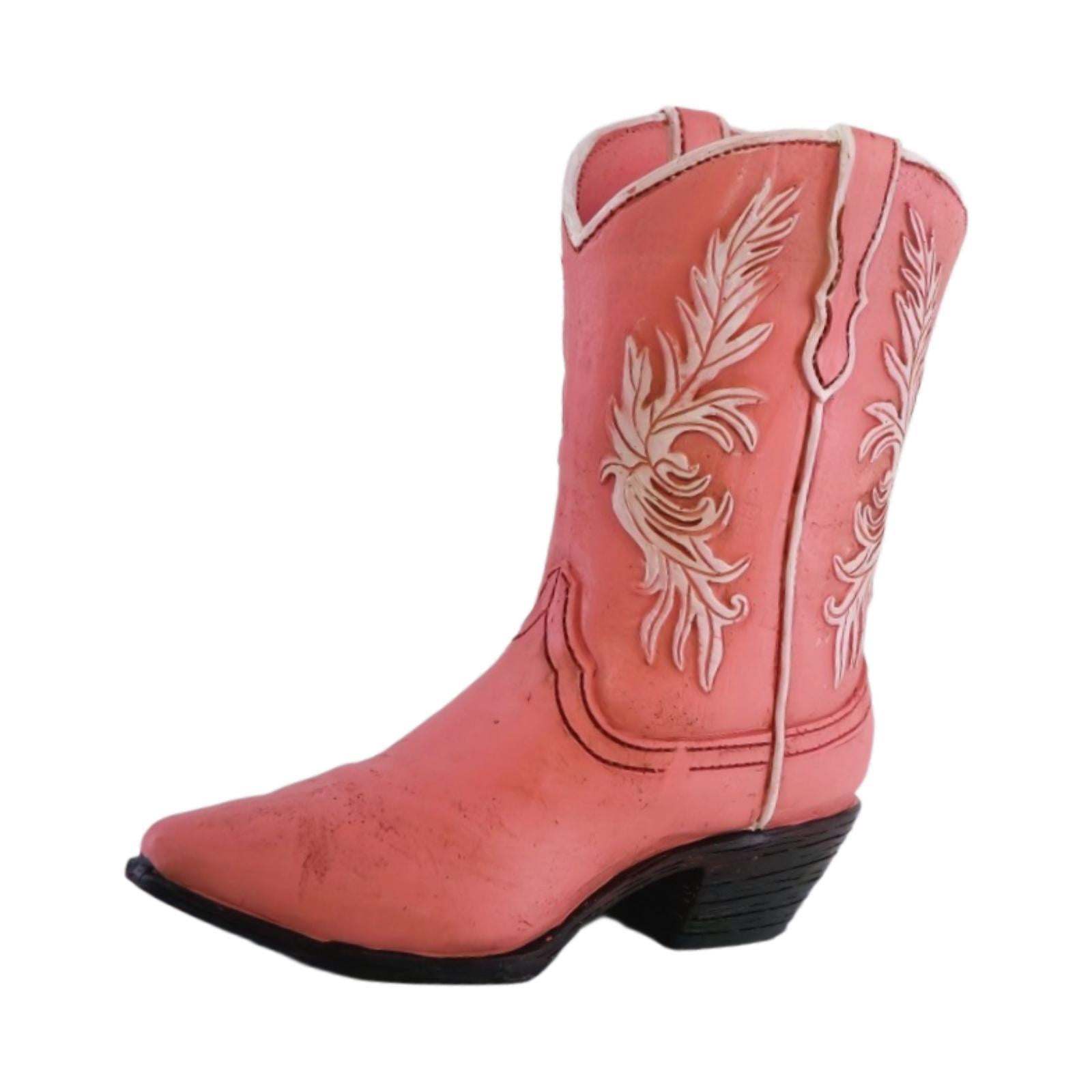 Magideal - Florero De Resina Vintage Decorativo Centro De Mesa Bota Vaquera Portamacetas Ornamental Diseño Único Adecuado Para Arreglos Florales Regalo Decoració Rosa