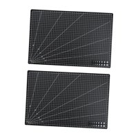 Magideal - 2 Alfombrillas De Corte, Almohadilla De Costura, Tamaño A3, Alfombrilla Para Grabado Artístico, Tablas De Cortar Con Cuadrícula Para Cuero, Confección Negro